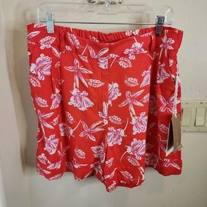 Joie Farron High Rise Linen Shorts, red, size 12, NWT